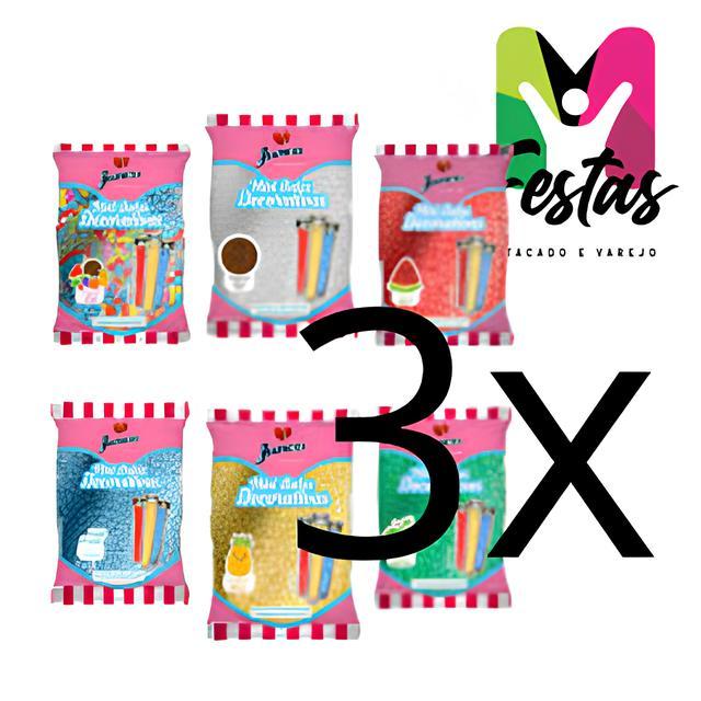 3 pacotes de 400g Bala Decorativa ,Para Festa de Aniversario- Junco - Bala Delicia pacotes