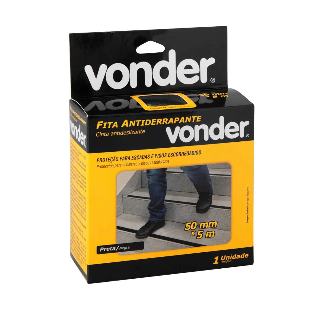 Fita Antiderrapante Preta Vonder 50mm X 5 Metros em Oferta na Shopee
