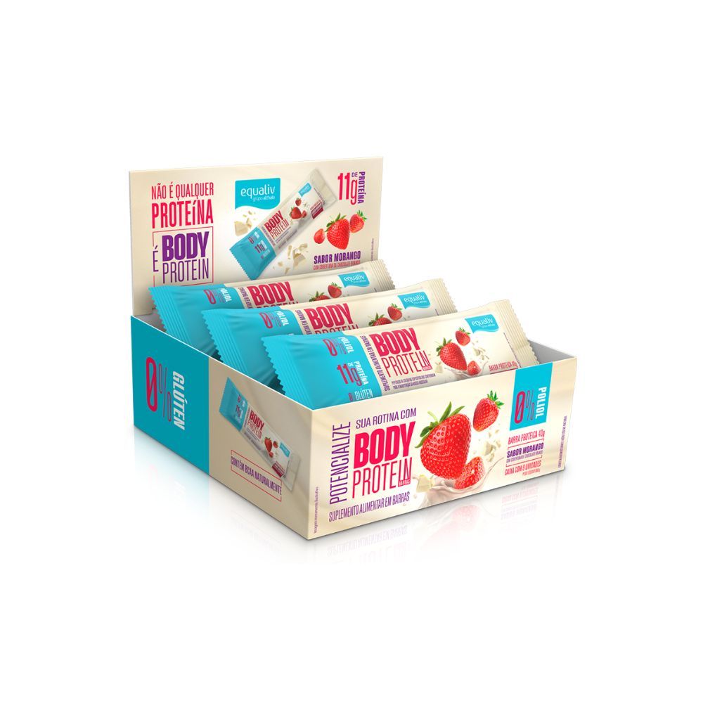 Body Protein Barra – Sabor Morango 9 un - 40g Equaliv