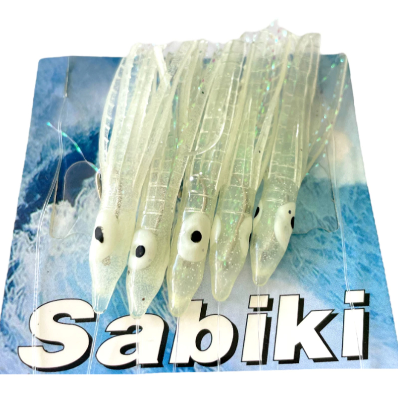 Isca Artificial Sabiki Lula em silicone Luminosa Para Pesca Sahara Tamanhos 12-14-16-18 Disponíveis em Oferta na Shopee