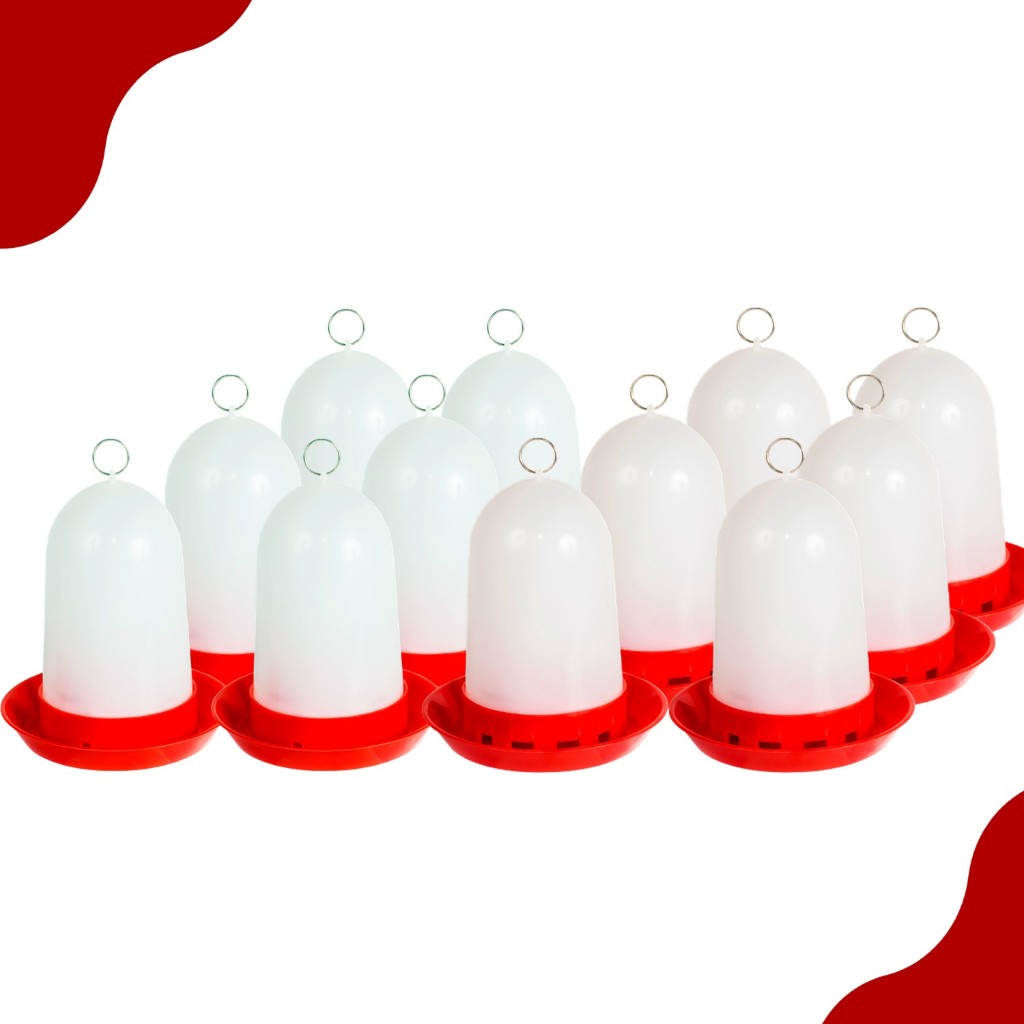 KIT COMEDOURO AUTOMATICO AVES CODORNA PINTO PASSAROS BEBEDOURO 750ML 12UNID