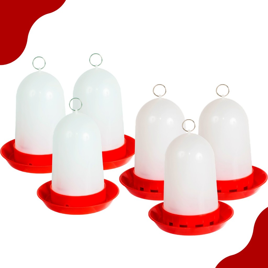 Kit Comedouro Bebedouro Automatico Galinheiro Galinha Codorna e Pinto Passaros 6 Unid