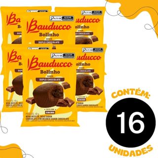Bolinho Sabor Duplo Chocolate C/16 Unidades 40g Bauducco em Oferta na Shopee