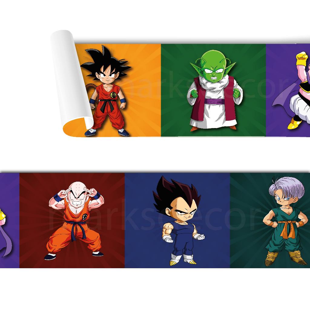 Faixa Adesivo de Parede Infantil Dragon Ball Z Papel De Parede Infantil Decoração Para Quarto Menino em Oferta na Shopee