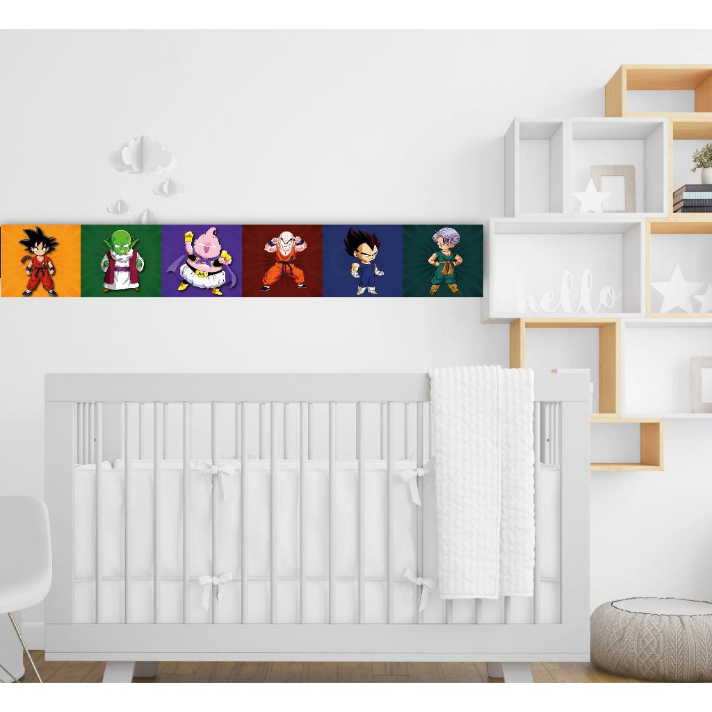 Faixa Adesivo de Parede Infantil Dragon Ball Z Papel De Parede Infantil Decoração Para Quarto Menino