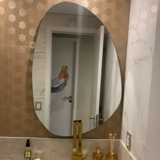 Espelho Organico Grande Decorativo Tendência Para Banheiro Sala em Oferta na Shopee