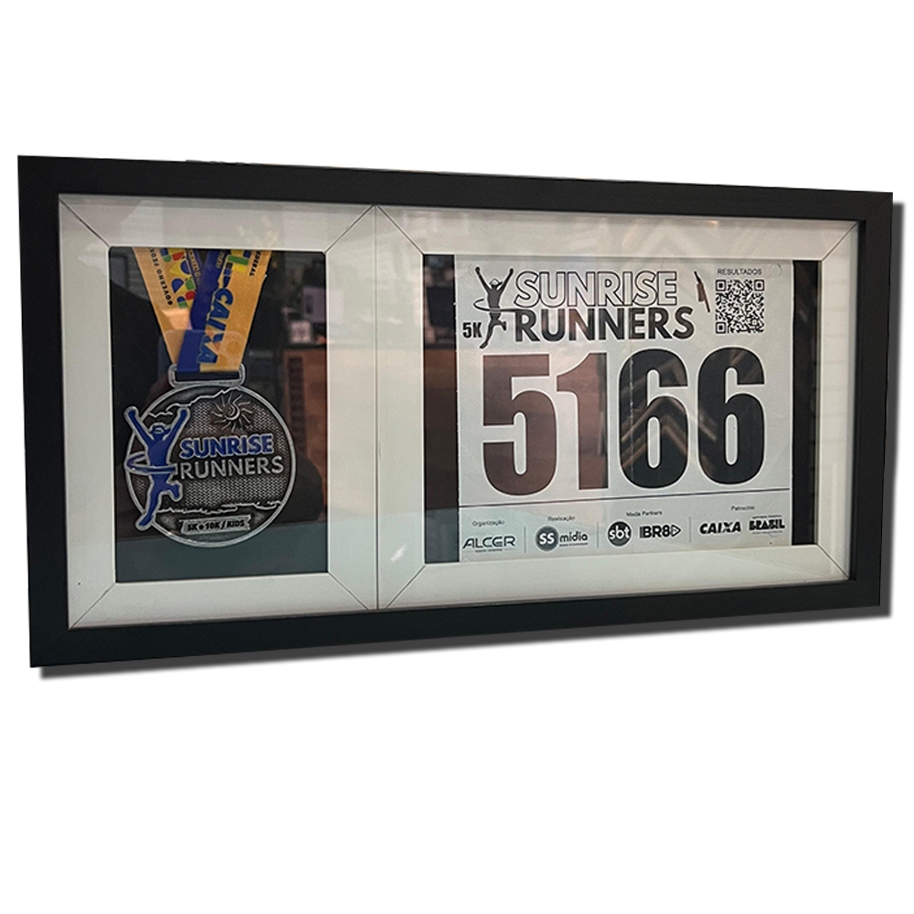 Porta Medalha E Número De Peito Premium Com Vidro em Oferta na Shopee