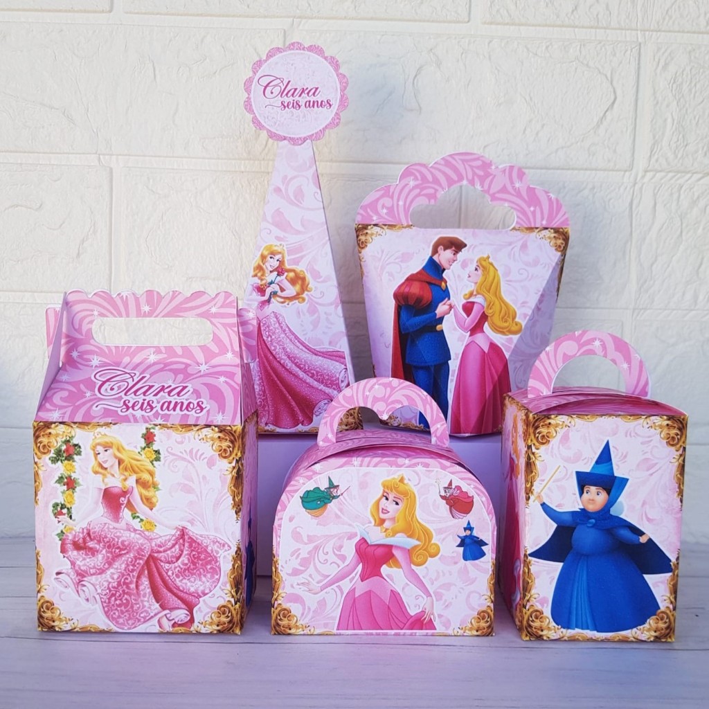 Caixas Bela Adormecida Aurora Personalizada/Festa Infantil/Aniversário/Lembrancinha
