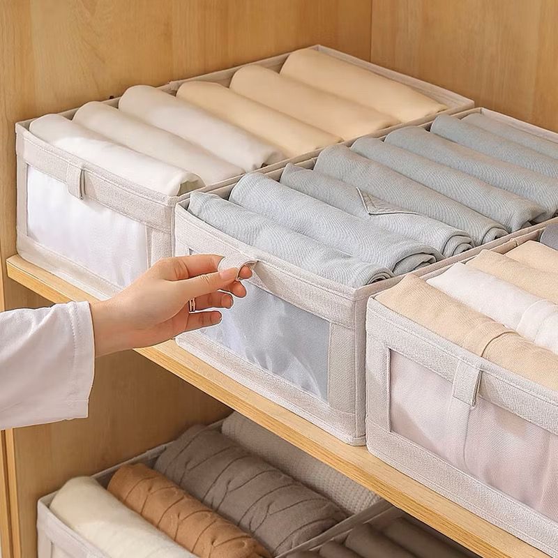 KIT 1/ 2 / 4 pcscesto organizador roupa cobertor casacos armário  40X27X17/47X27X20 cm CM, bom material R em Oferta na Shopee