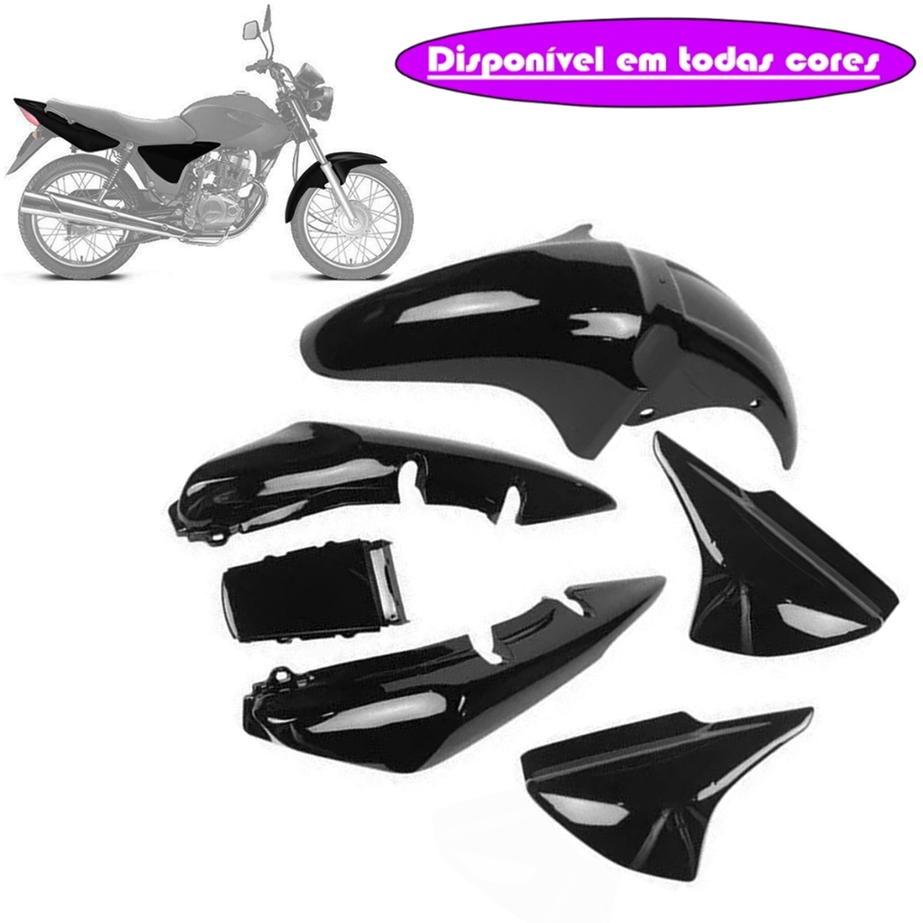 Kit Carenagem Honda Cg Titan 150 2004 A 2008 Paralama Rabeta Tampa Lateral Plástico 3 Peças Pro Tork