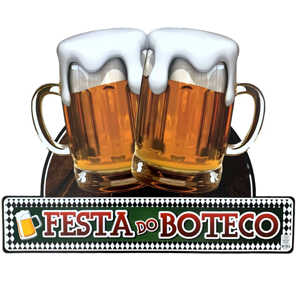 Painel Decorativo Canecas Chopp Festa do Boteco