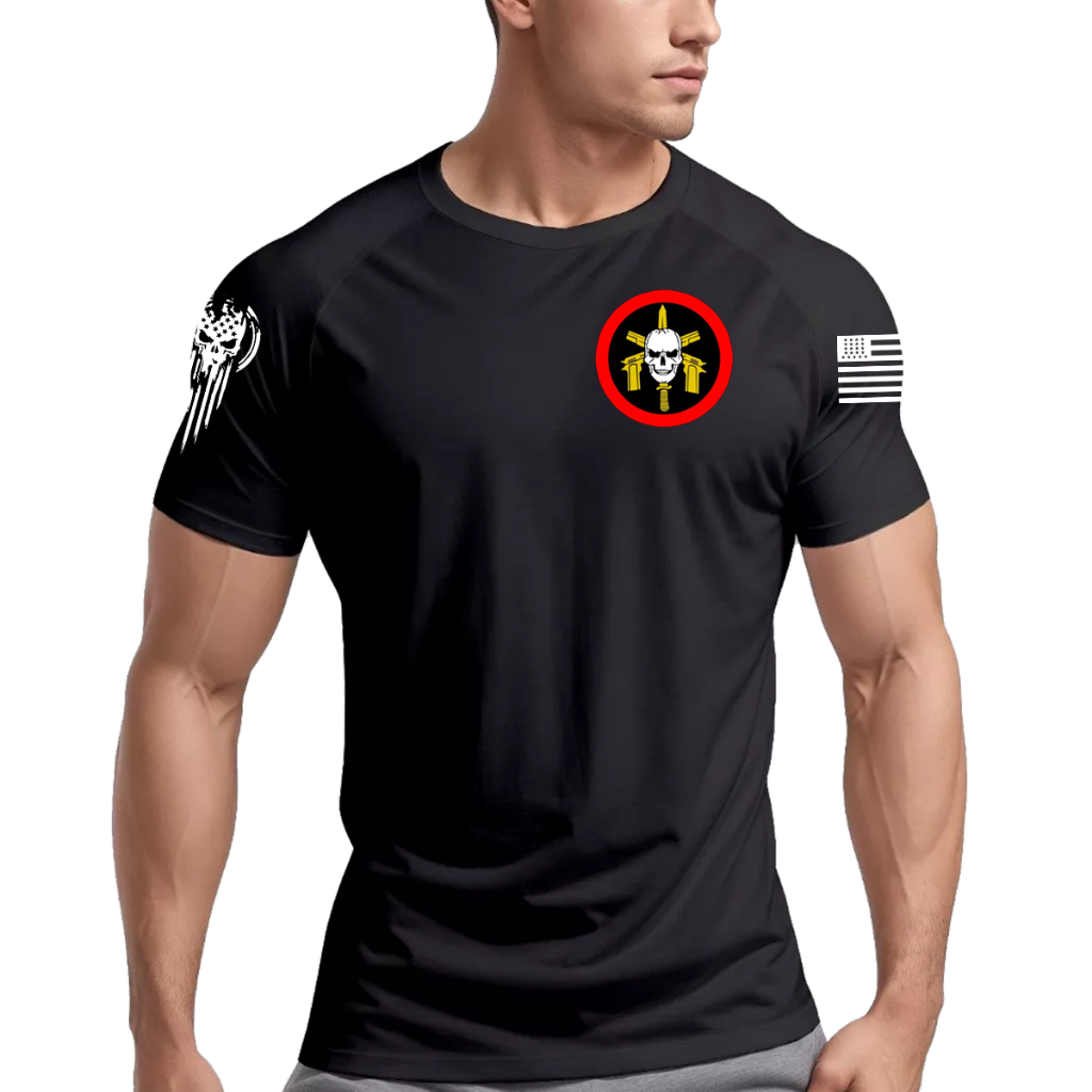 Camiseta Dry Fit Original Masculina Caveira Bope c/Patches Muscle Fit