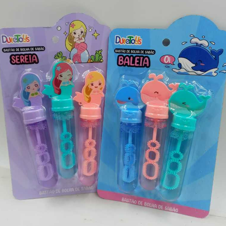 Kit 3 Bolhas de Sabão Brinquedo Faz Bola de Sabão Menina Menino Infantil