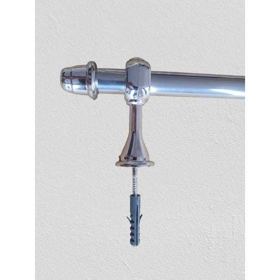 Varao Cortina Cromado Aluminio Sala Quarto Cozinha Janela 2.0 Mts 19 Mm