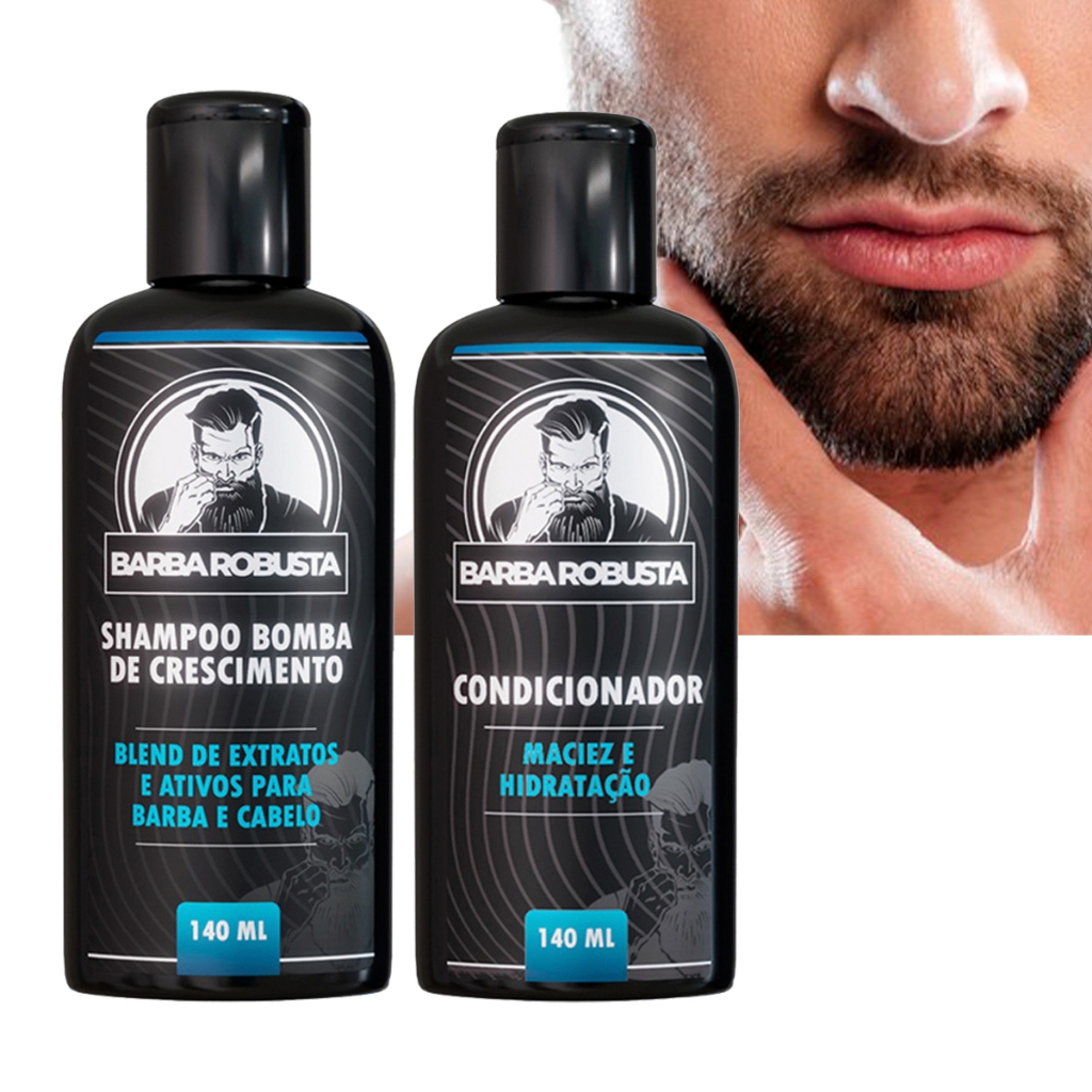 Kit barba robusta shampoo e condicionador