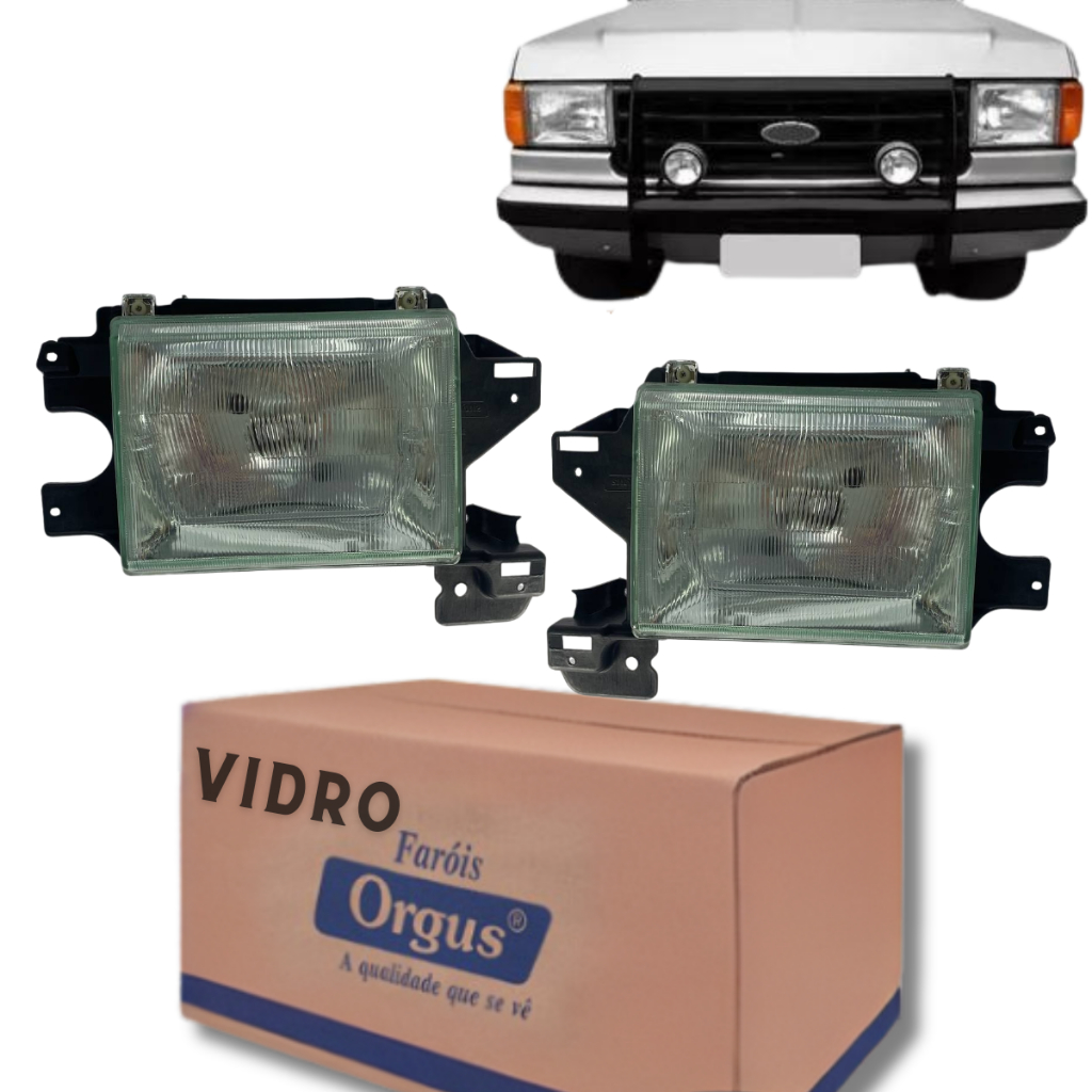 Par Farol Ford F1000 F4000 1992 1993 1994 1995 Lente de Vidro - Orgus
