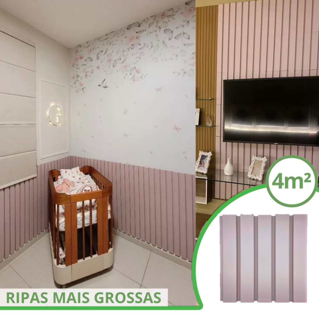 Kit 4m² Ripado BOLD Nude Rosê 30x30 - 44 peças | Anti-impacto | Autocolante em Oferta na Shopee