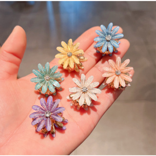 6 Ate 12 Unidades Grampo de cabelo pequeno com flor de strass/grampo de menina, acessório de cabelo em Oferta na Shopee