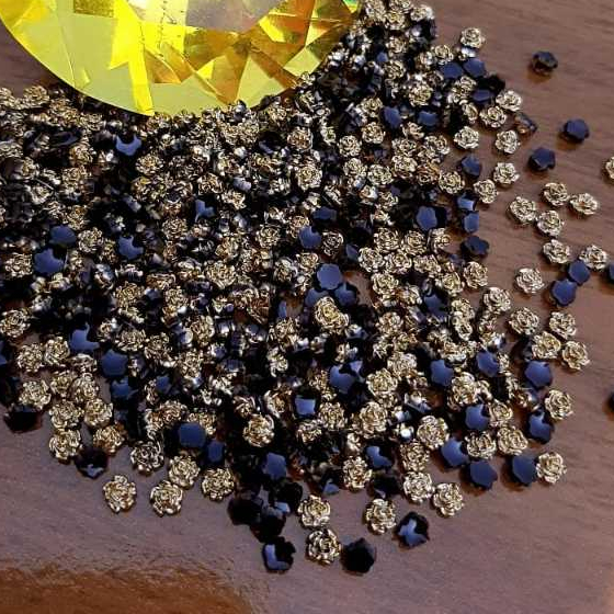 mini rosinha dourada 3mm - pedrarias para adesivos e joias de unhas - escolha a quantidade