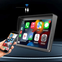 Multimídia Som De Carro Universal Carplay Android e IOS Tela 7 Câmera de Ré