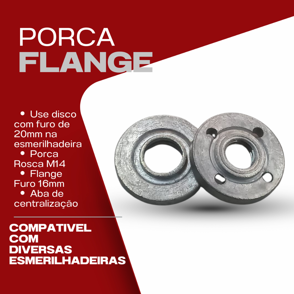Adaptador Porca Flange Esmerilhadeira Disco Furo De 20mm Top