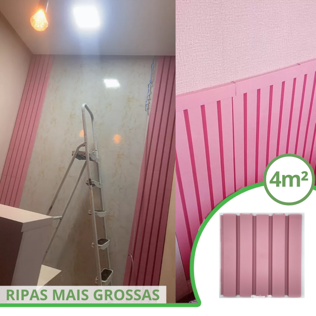 Kit 4m² Ripado BOLD Rosê 30x30 - 44 peças | Anti-impacto | Autocolante em Oferta na Shopee