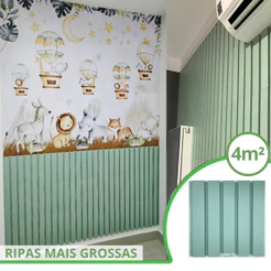 Kit 4m² Ripado BOLD Menta 30x30 - 44 peças | Anti-impacto | Autocolante | Direct Borrachas