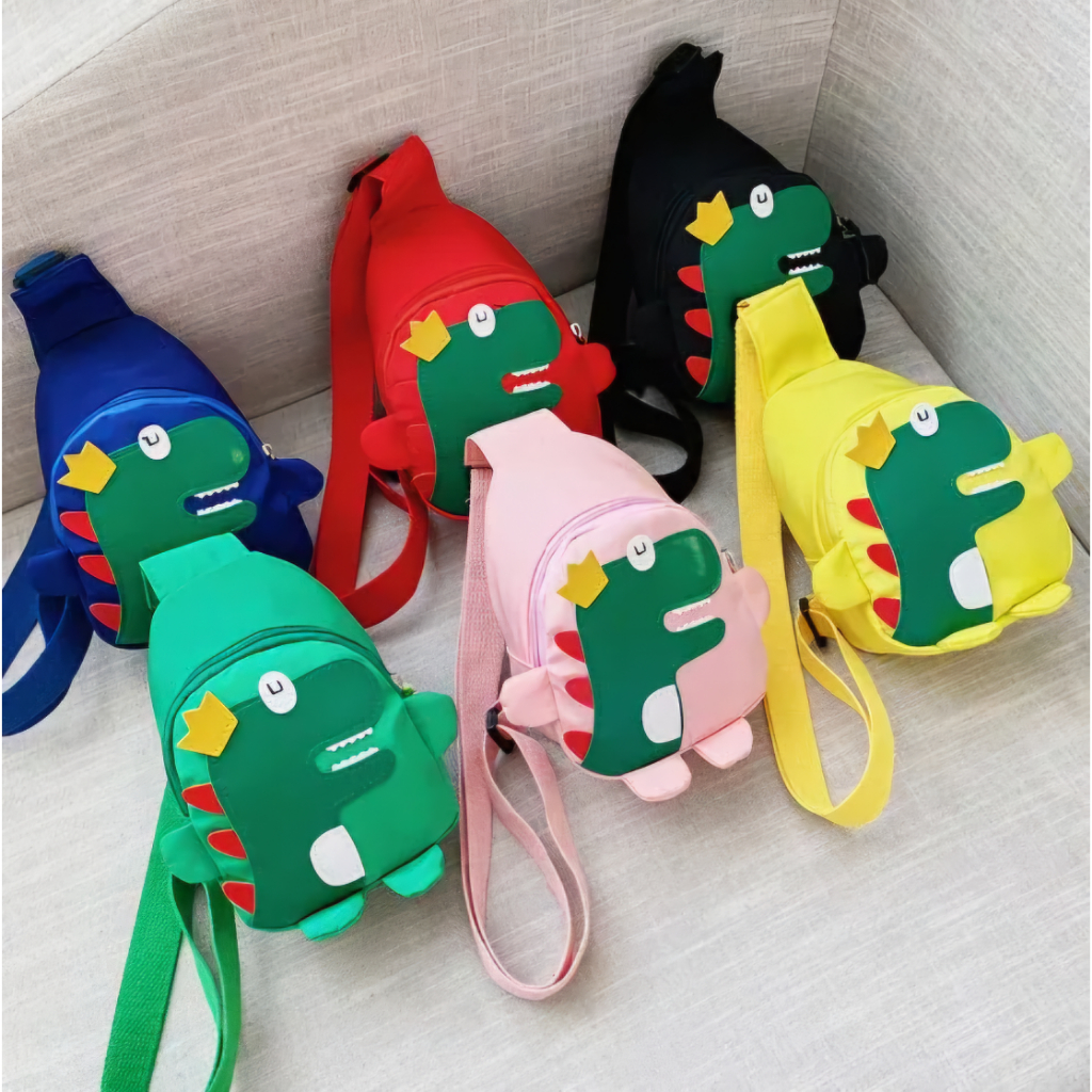 Mini Bolsa Transversal Infantil De Dino Passeio Alça Regulável 6 Cores