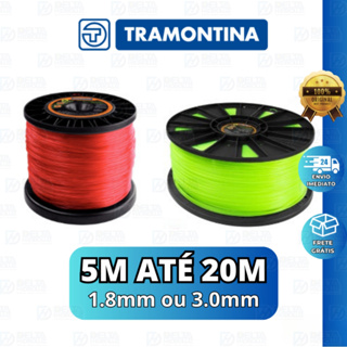 Fio Nylon Aparador Cortador de Grama Jardim Tramontina Roçadeira 1,8mm / 3mm em Oferta na Shopee