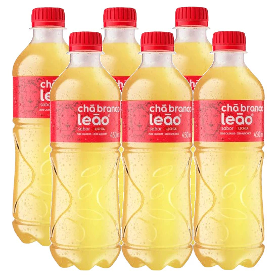 Kit 6 Chá Branco Matte Leão Sabor Lichia Zero 450ml