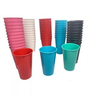 Kit  Copos 300 ml de Plástico - Merenda, festas, crianças - Reutilizável