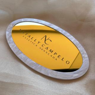 Bandeja para apoio OVAL ESPELHADA personalizada consultório clínica estúdio beleza em Oferta na Shopee