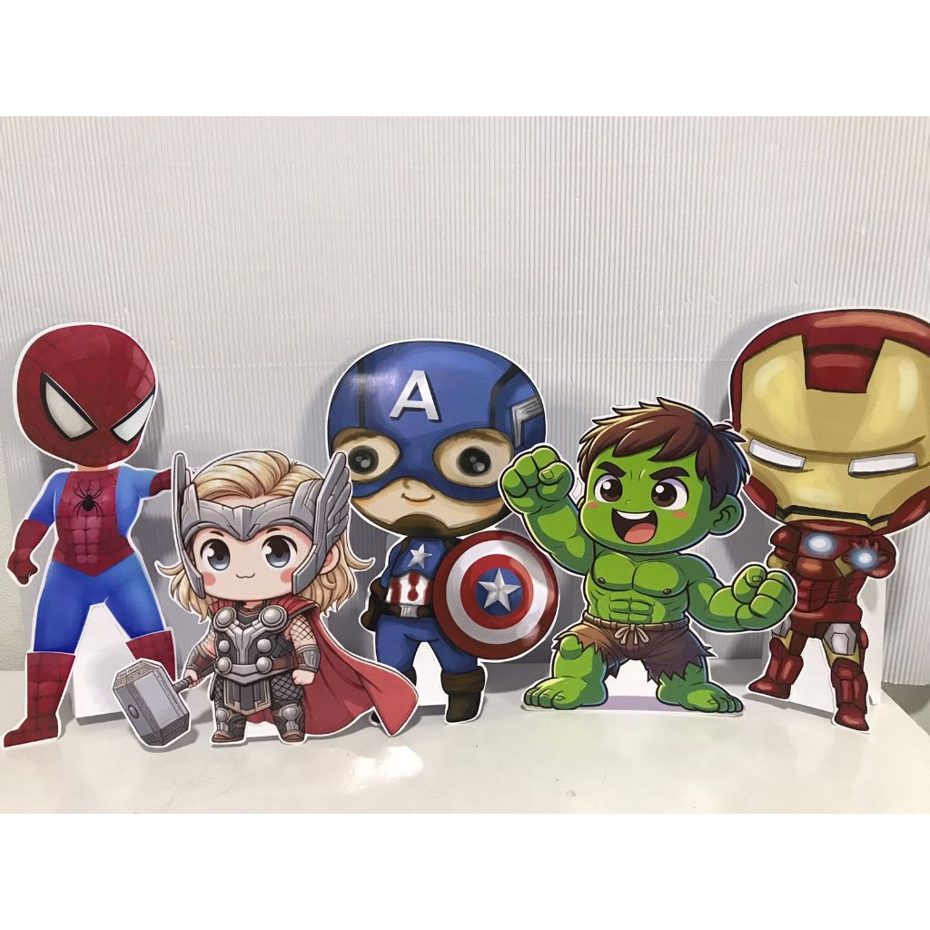 Display de mesa no tema vingadores/vingadores baby com suporte para aniversário