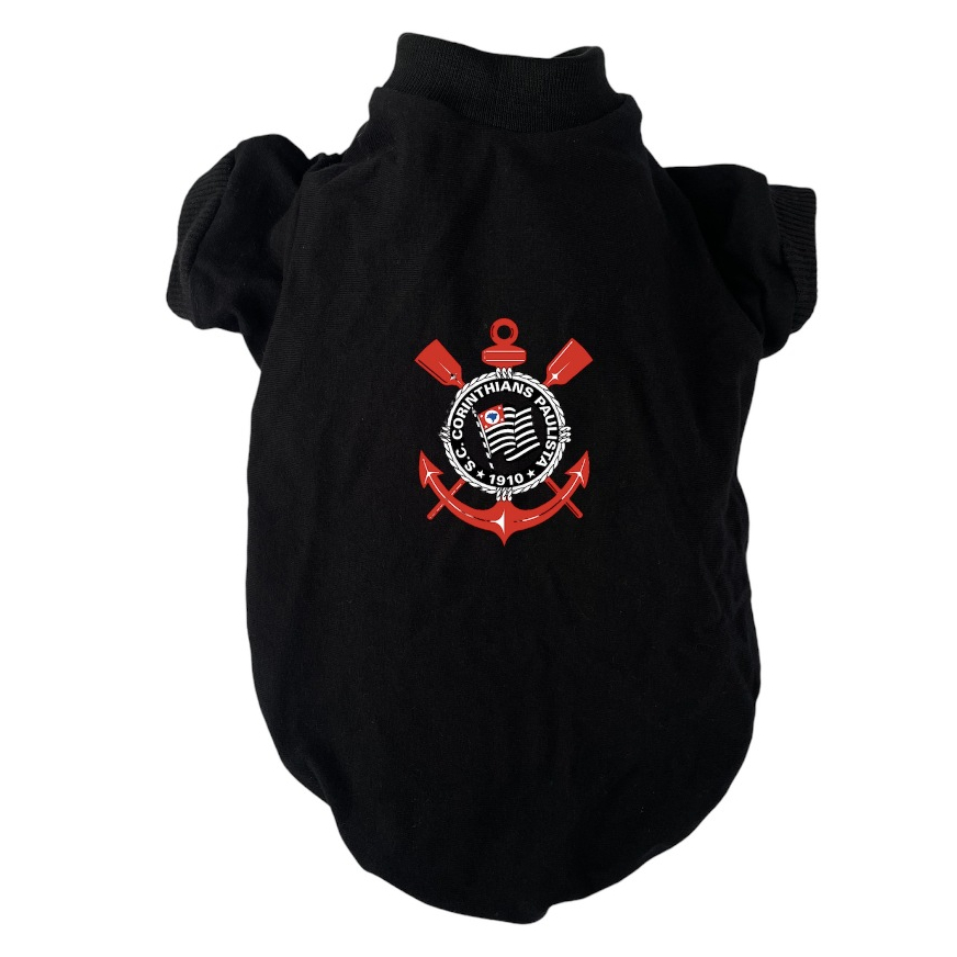 Camiseta Roupa Pet Corinthians Algodão Futebol Cachorro Gato verão fresca corintianos