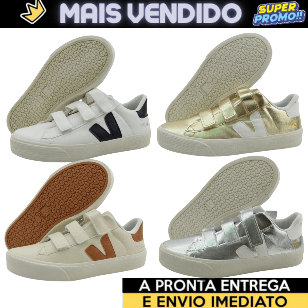 Tênis Feminino Couro Branco Preto Dourado 34 Ao 43 Lançamento vO23