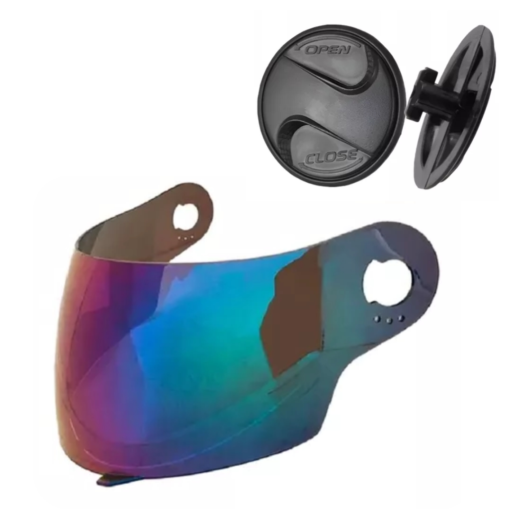 Viseira Capacete Evolution + Rearo Lateral 788 3g/g4/g5/g6/g7 Pro Tork Camaleão Polivisor (1728CA + 1231)