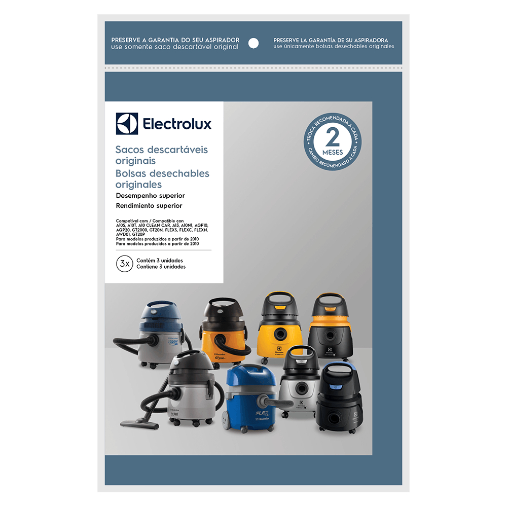 Kit Com 3 Sacos Para Os Aspiradores Electrolux Peças Originais