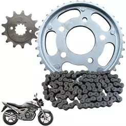 Kit Relação Transmissão Completa Cbx 250 Twister Todas 2001 2002 Até 2008 Aço 1045