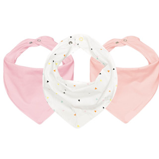 Kit C/3 Babador Bandana de Bebê 100% Algodão 23cm x 18cm Batistela Baby - Sortidas