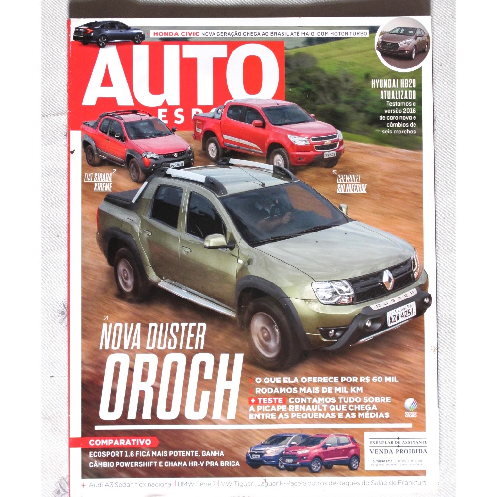 Revista - Auto esporte - Nova duster oroch - N°605
