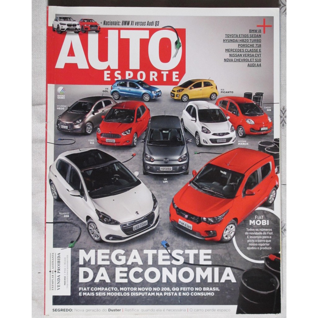 Revista - Auto esporte - Mega teste de economia - N°612