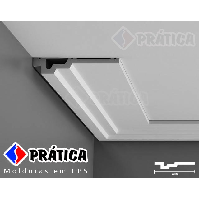 Caixa com 6 metros - Simulação de Rebaixo de Teto Moldura de Teto de Isopor EPS - Imita Gesso