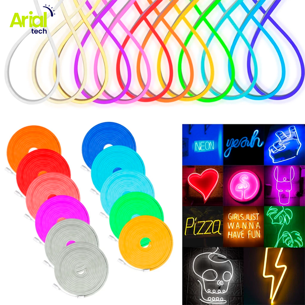 Fita Led Neon Alto Brilho 5m Corte 2,5cm Flexivel Siliconada 12v em Oferta na Shopee