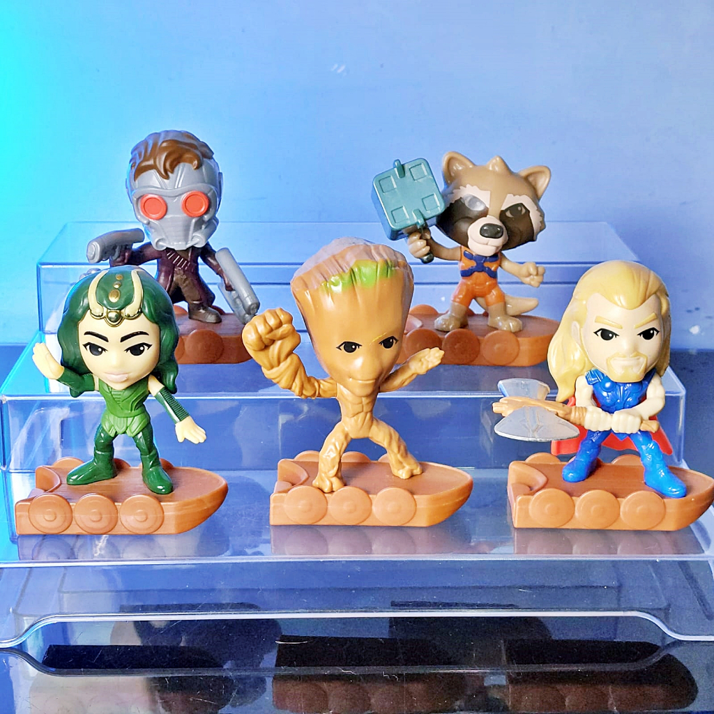 Lote com 5 Bonecos Thor: Amor e Trovão Marvel Mc Donalds Groot Valquíria