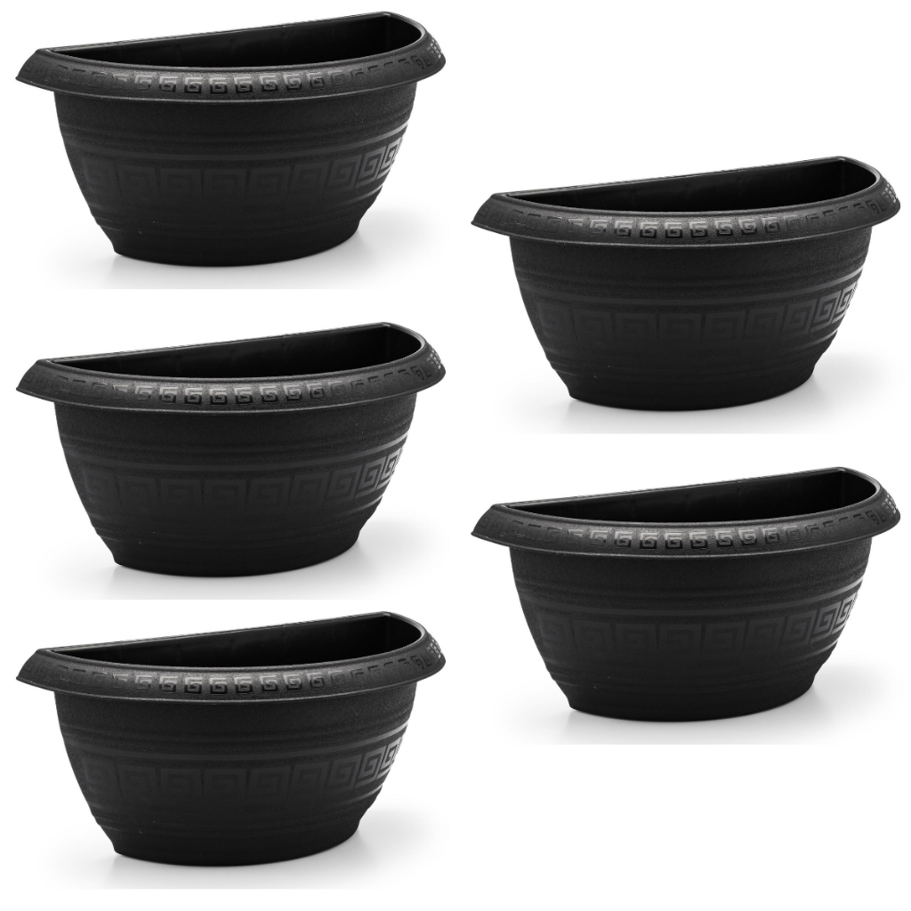 Kit 12 Vasos De Flor Para Parede Reforçado Arandela  Cuia Meia Lua 5 Litros