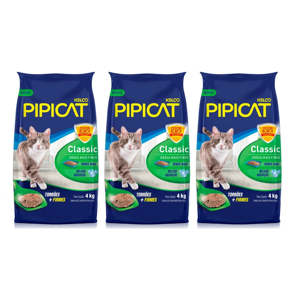 Kelco KIT Pipicat Classic Odor Block 4kg - 3 Unidades em Oferta na Shopee