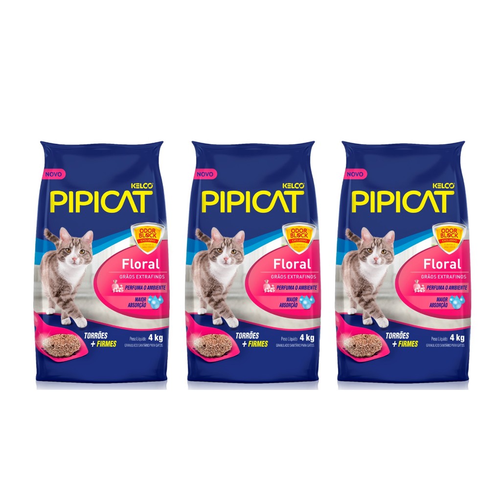 Kelco KIT Pipicat Floral Odor Block 4kg - 3 Unidades em Oferta na Shopee