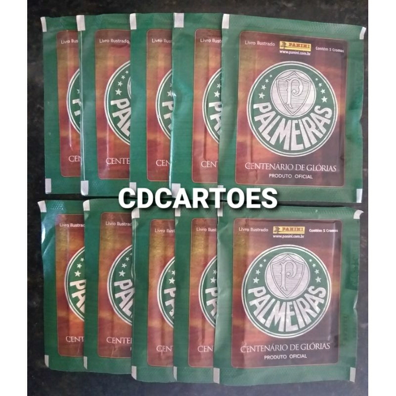 10 Envelopes Lacrados do Álbum Palmeiras Centenário de Glórias - Panini