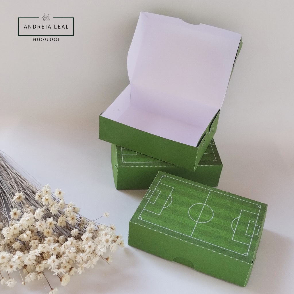 PEGUE E MONTE - Caixas Campo de Futebol Caixa para Doces ou Brigadeiros Personalizados Festa Futebol em Oferta na Shopee