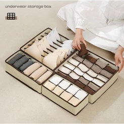Kit Caixa Organizadora 4 Pçs Organizador para Armário Meias/Sutiã/Roupa Íntima/Caixa